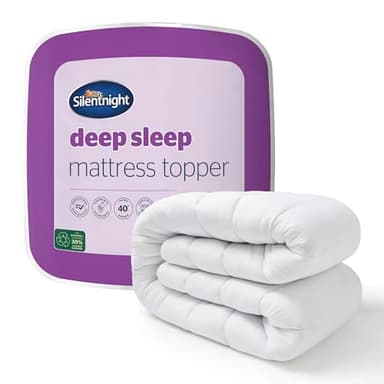 Silentnight Deep Sleep Mattress Topper King Size Bed - Soft Supportive Comfortable Durable Bed Topper with Easy Fit Elasticated Straps - Hypoallergenic and Machine Washable - King - 200x150cm