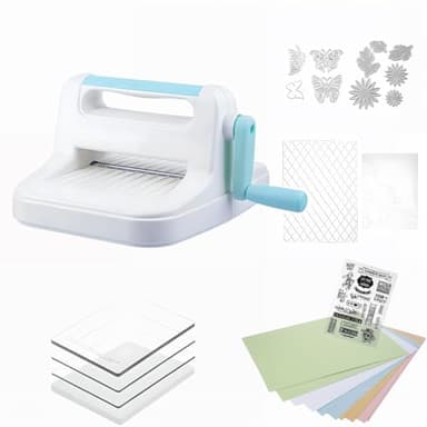 WUDLEP Manual Die Cutting & Embossing Machine, Portable Cut Machines for Arts & Crafts, Scrapbooking & Cardmaking, 9 inch Opening Scrapbooking Machine Full Kit, Suitable for A4 Paper