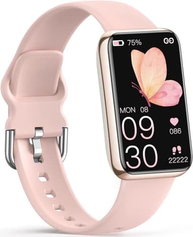 Slim Fitness Tracker with Heart Rate, Blood Pressure, Blood Oxygen and Sleep Monitor, IP68 Waterproof Activity Tracker and Smart Watches for Women Men with 20 Sports Modes, Step Counter, Pedometer