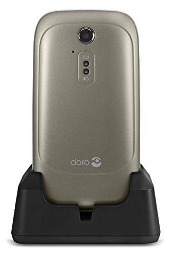 Doro 6520 ​Flip Mobile Phone for Elderly with Large Screen, Big Talking Number Keys and Assistance Button (Champagne/White)