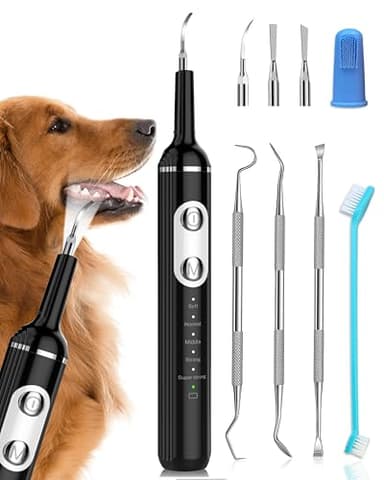 Stim-U-Dent Dog Plaque Remover for Teeth, Dog Teeth Cleaning Products for Tartar & Plaque Off, with LED-Light, Safe for Dog and Cat, Dog Toothbrush for Dog Dental Care, Finger Toothbrush