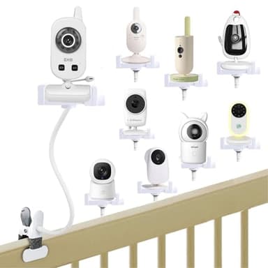 Universal Holder for GHB Baby Monitor, Flexible Baby Camera Mount Bracket for HelloBaby Monitor, Babyphone Accessories Stand for Vtech/momcozy/Boifun/Babystar/Philips Video Monitor, Mobile Phone Clip