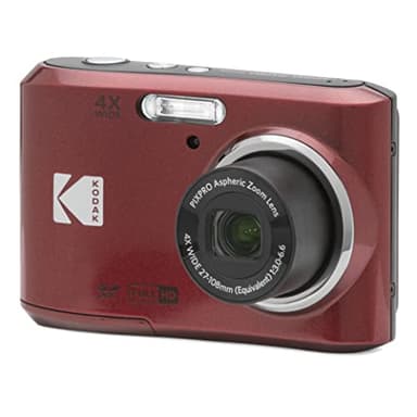 Kodak Friendly Zoom FZ45 Compact Camera – 16MP Sensor, 4x Optical Zoom, 2.7" LCD Screen, HD 720p Video, Red Color