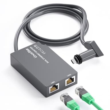 Linkoostar Starlink Multi-Port Ethernet Adapter for Starlink Gen 2, Starlink to RJ45, Fast and Stable Network Connection from 1 to 2 [2 Devices in Network Simultaneously] - Up to 1Gbps