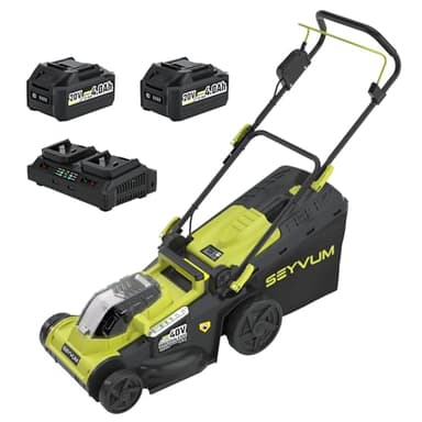Cordless Lawnmower,16 inch Electric Lawn Mower Cordless,40V Brushless Push Lawn Mower withwith 45L Grass Collection Bag, 6 Position Height Adjustment Battery Operated Mower with 2 x 4.0Ah Batteries