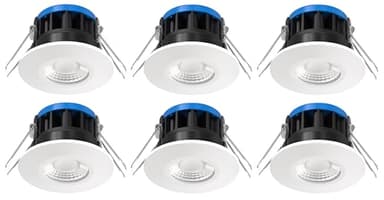 Bright Source All in One Switchable Wattage 8w/10w LED Downlight - 4 Colour Temperatures - 2700K 3000K 4000K 6000K - 3 Bezels IP65 Warm White Cool White Daylight White Spotlight - Pack of 6
