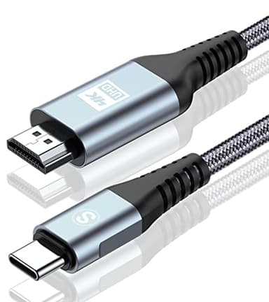 SWECENT 4K USB C to HDMI Cable 2M,USB Type C to HDMI Cable [Thunderbolt 3/4 Compatible] for MacBook iPad Pro/Air iMac,iPhone 16 15 Plus,Samsung S25 to S8 Surface Android Phone to TV.