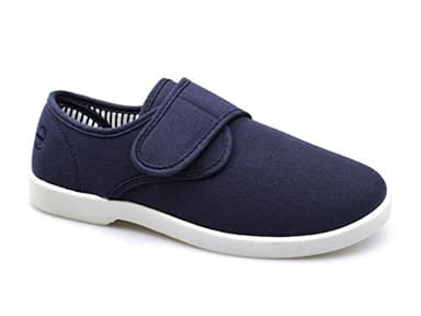 Dr Keller Ship Mens Canvas Wide Fit Touch Fasten Bar Deck Shoes Navy UK 10