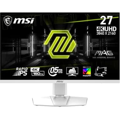 MSI MAG 274URFW 27 Inch UHD Gaming Monitor - 3840 x 2160 Rapid IPS Panel, 160 Hz - 05ms (GtG, Min), 133percentage sRGB Colour Gamut, Frameless Design, VESA DisplayHDR 400