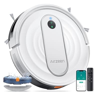 Airzeen Robot Vacuum Cleaner with Mop 4000Pa, Smart Navigation, Sweep/Vacuum/Mop 3-in-1, J10 Robotic Vacuum with Auto Carpet Boost, 3-inch Slim, WiFi/APP/Alexa/Remote, for Pet Hair Hard Floor Carpet