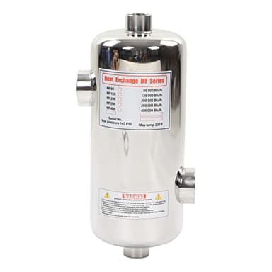Dpofirs Swimming Pool Heaters, 40KW Pool Heat Exchanger, Burning Hot Tub, MF 135 Heat Exchanger PoolSpa/Swimming/Solar Heating, Maximum Operating Temperature: 230℉ (110℃)