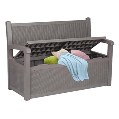 Easylife Garden Storage Bench, Easy to Assemble Outdoor Storage with UV Protection, Garden Seating Supports up to 227kg, 320L Capacity - Fully Guaranteed