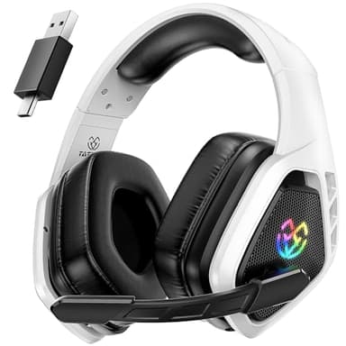 Wireless Gaming Headset for PC Ps5 Ps4, 2.4GHz USB & Type-C & Bluetooth Gaming Headphones with Mic, 40H Battery Comfortable Ps5 Headsets for Switch Laptop Mobile Mac