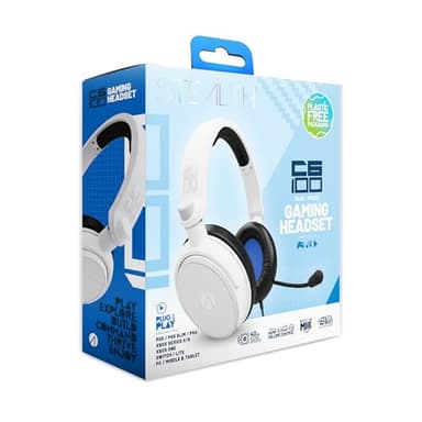 STEALTH C6-100 Blue Over Ear Gaming Headset PS4/PS5, XBOX, Nintendo Switch, PC with Flexible Mic, 3.5mm Jack, 1.5m Cable, Lightweight, Comfortable and Durable