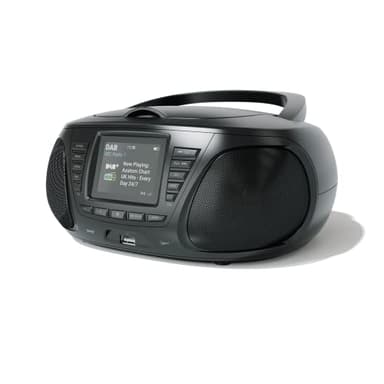 AZATOM Zenith Z4 Black DAB/DAB+ CD Player – FM Radio, Wireless Bluetooth, Stereo Speakers, Clock, USB MP3 Player