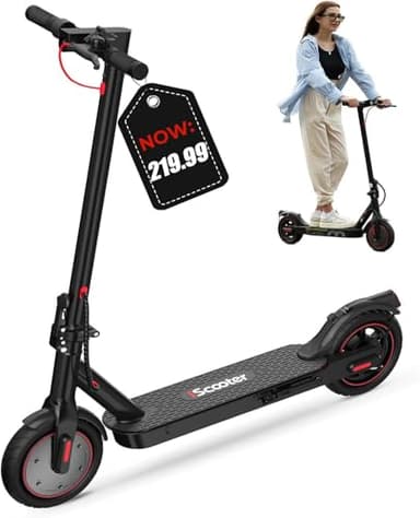 iScooter Electric Scooter, 350W Motor i8/i8L Electric Scooters Adult with Cuise Control, 20-30KM Range, 8.5Inch Tires, 3 Speed Mode, Double Braking System Fast E Scooter for Adults and Teens