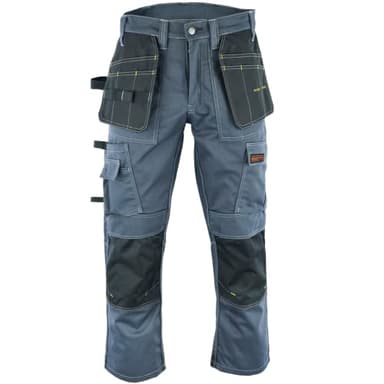 WrightFits Men Pro Builder Work Trousers Grey - Heavy Duty Safety Combat Cargo Pants - Multi Pockets - Knee Pad Pockets - Triple Stitched - Durable Workwear(30W X 29L)
