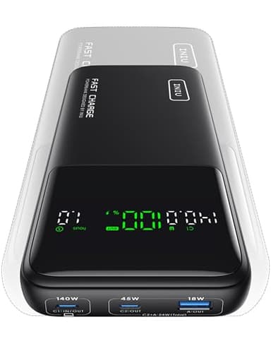 INIU 140W 25000mAh Portable Charger for Laptop & Phone, Mini Power Bank with PD QC Fast Charging (USB-C in/Out) - High Capacity Electronics Battery Pack for iPad, Samsung, Travel, Camping