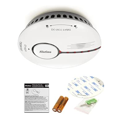 Smoke Alarm, Fire Alarm 10 Years Life Smoke Detector with LED Indicator&Test Button, Replaceable Battery,Conforms to EN14604 Standard, Sound and Flash Alarm 85dB for Home Kitchen, Easy Install
