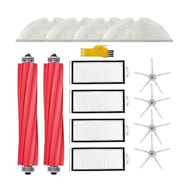 Laimaiou Replacement Accessory Kit for Roborock Q7 Max+ Q7 Max Q7+ Q7 Robot Vacuum Cleaner 14 Packs 2 Main Brushes & 4 Filters & 4 Side Brushes & 4 Mop Cloths