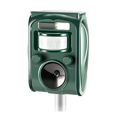 Famisym Cat Repellent Ultrasonic Fox Repeller Solar Battery Operated Animal Cat Deterrents Scarer for Gardens, Waterproof Outdoor with Ground