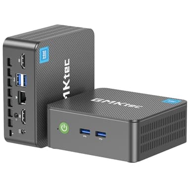 GMKtec Mini PC with Intel N100 processor (3.4GHz), 16GB DDR4 RAM 512GB PCIe M.2 NVMe SSD, NUC Micro PC computer with 4K Dual HDMI Display/4x USB3.2/WiFi 6/BT5.2/RJ45 Ethernet