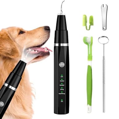 Ni-SHEN Dog Teeth Cleaning Kit, Pet Tooth Cleaner Dental Care Tartar Plaque Remover for Dogs and Cats (Black)