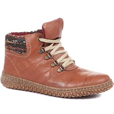 Pavers Leather Ankle Boots for Women - Standard Fit Womens Boots with Cushioned Leather Insole and Padded Arch Support - Side Zip Fastening Womens Ankle Boots - Tan Size 5 (38)