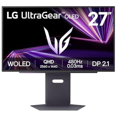 LG UltraGear OLED Gaming Monitor 27GX790A, 27 Inch, 1440p, 480Hz, 0.03ms Response Time, NVIDIA G-SYNC Compatible, AMD FreeSync Premium Pro, DisplayPort, HDMI (Purple Grey)