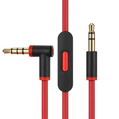 Replacement Audio Cable Cord Wire with in-line Microphone and Control for Beats by Dr Dre Headphones Solo/Studio/Pro/Detox/Wireless/Mixr/Executive/Pill (Black+red)
