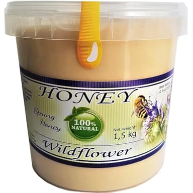 1.5kg Pure Honey Raw Unfiltered Unheated- Unpasteurised CRYSTALIZED Honey Freshly Harvested
