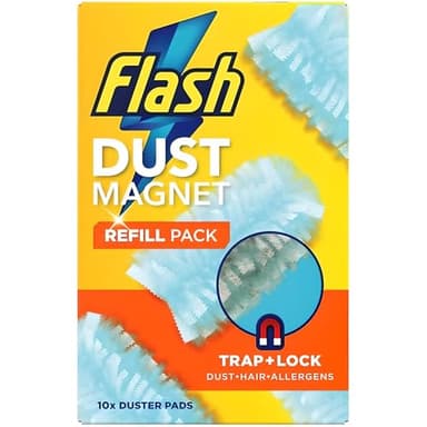 AMK® Flash Duster Dust Magnet Refill Pack of 10 Trap & Lock Pads Technology For Cleaning and Dusting