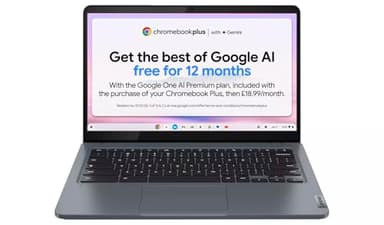 Lenovo IdeaPad Slim 3 Chromebook Plus | 14 Inch Full HD Laptop | Intel Core i3-N305 | 8GB RAM | 256GB SSD| Chrome OS | Storm Grey