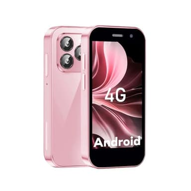 ZOKOE mini mobile phone smartphone for kids 3-inch screen 2000 mAh 2.0+5.0MP face unlock 4G no contract phone (Pink,2GB + 16GB)