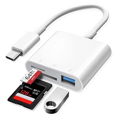 Oyuiasle USB C SD Card Reader for iPad/Mac/Laptop, Type C Memory Card Adapter for iMac, iPad Pro/Air/Mini, MacBook Pro/Air, Galaxy, MicroSD/SD, White