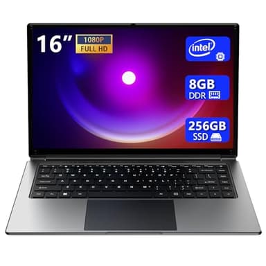 laptop 16-inch , 8GB DDR 256GB SSD portable laptop, expandable to 1TB, Pentium quad-core CPU up to2.6 GHz, 9000mAh battery, Mini HDMI interface, USB3.0 interface, dual-band WiFi, webcam, slim laptops