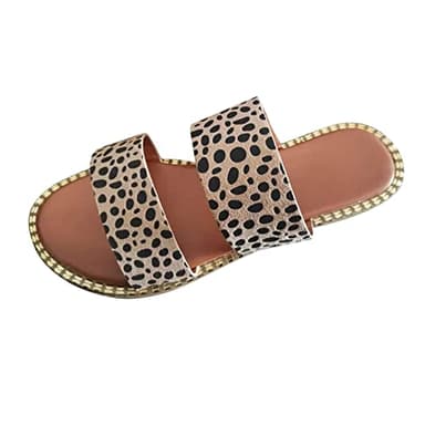 Today Deals Wedge Flip Flops With Arch Support Ladies Fashion Summer Leopard Print Broadband Casual Flat Sandals Fit Flops Ladies Sandals