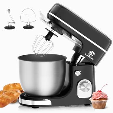 SUPERLEX Stand Mixer 5L Food Mixer 8 Speeds and Pulse 1300W Electric Kitchen Mixers with Stainless Steel Bowl for Baking Bread Cakes Whisk Dough Hook and Beater Attachments