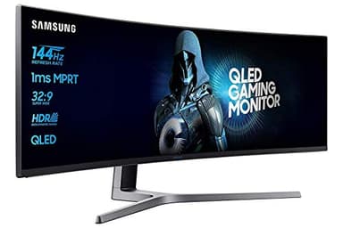Samsung LC49HG90DMUXEN 49" Curved Ultra Wide LED Monitor - 3840 x 1080, 144Hz, 1ms, Quantum Dot, Freesync, 2 x HDMI, Displayport, USB, Black