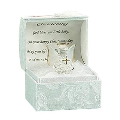 Christening Gift ideas for Girls and Boys Baptism Crystal Angle with Cross