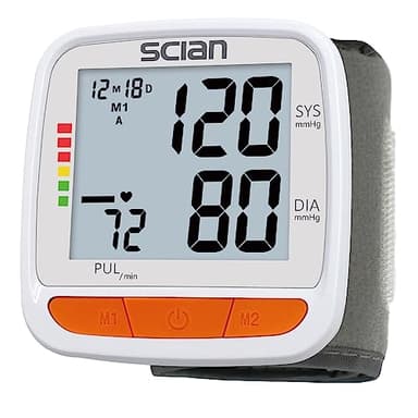 Scian Wrist Blood Pressure Monitor, Automatic Wrist Blood Pressure Cuff with Large LCD Display Adjustable Wrist Cuff 2 Users 180 Memory for Home & Travel Use