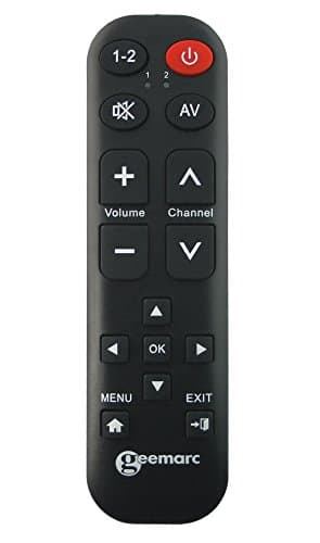 Geemarc TV15 - Easy-To-Use Universal Remote Control With 14 Programmable Buttons For The Elderly - Requires Original Remote For Pairing - Works With Infrared