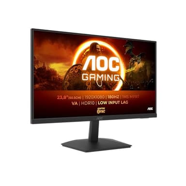 AOC Gaming 24G15N, 24-inch Full HD Monitor, 180 Hz, Fast VA, 1 ms, Adaptive Sync, HDR10, Low Input Lag (1920x1080, HDMI 2.0, DisplayPort 1.4,)