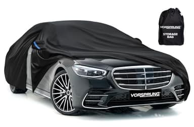 VORSPRUNG® Universal Car Cover(4 Sizes) | Driver Side Zip | Waterproof All Weather | Snow/Sun proof | UV Protection Windproof Outdoor | Full Fitted | Length 487-530cm | Large Saloons & Executive Cars