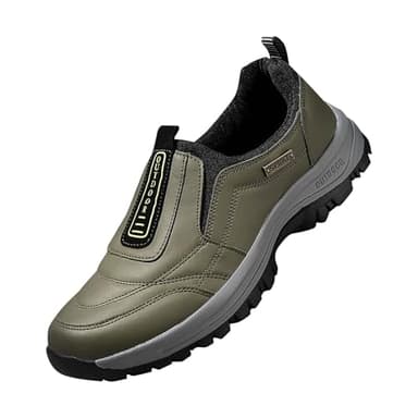 Mens Sport and Outdoor Shoes Waterproof Trekking Trainers Slip on Walking Shoes Comfortable Work Shoes Lightweight Outdoor Hiking Shoes Anti Slip Climbing Backpacking Camping Trails Shoes