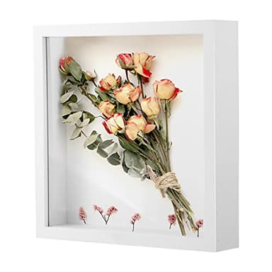 3D Shadow Box Frame 8x8, Box Frame Deep Picture Frame For Filling Frame Square Frame Box Frames For Crafts 3d Deep (White)