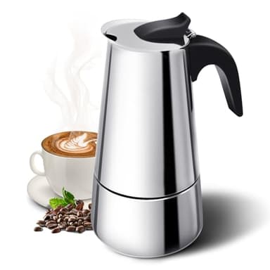 Godmorn Stovetop Espresso Maker, Espresso Maker Induction Hob, Italian Coffee Maker Induction, Moka Pot 450ml/9 Cup (Italian Espresso Cup = 50ml), Coffee Maker for Induction Hob