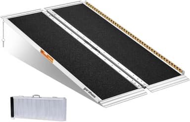 Wheelchair Ramps 4FT, gardhom Foldable Ramps for Wheelchairs Portable Aluminum 362kg Capacity Wheelchair Ramp for Home Entrance Threshold Doorways