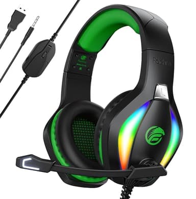 Fachixy FC100 Gaming Headset for PS4, PS5, PC, Xbox, Switch, Gamer Headset with Mic, Gaming Headphones with Microphone, Noise Cancelling Headphones with 3.5mm Jack