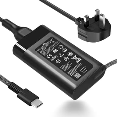 New Slim 65W USB C Laptop Charger for HP Spectre X360, Envy, EliteBook, Chromebook, Elite X2, ZBook Replacement Type C AC Adapter Travel Power Cord